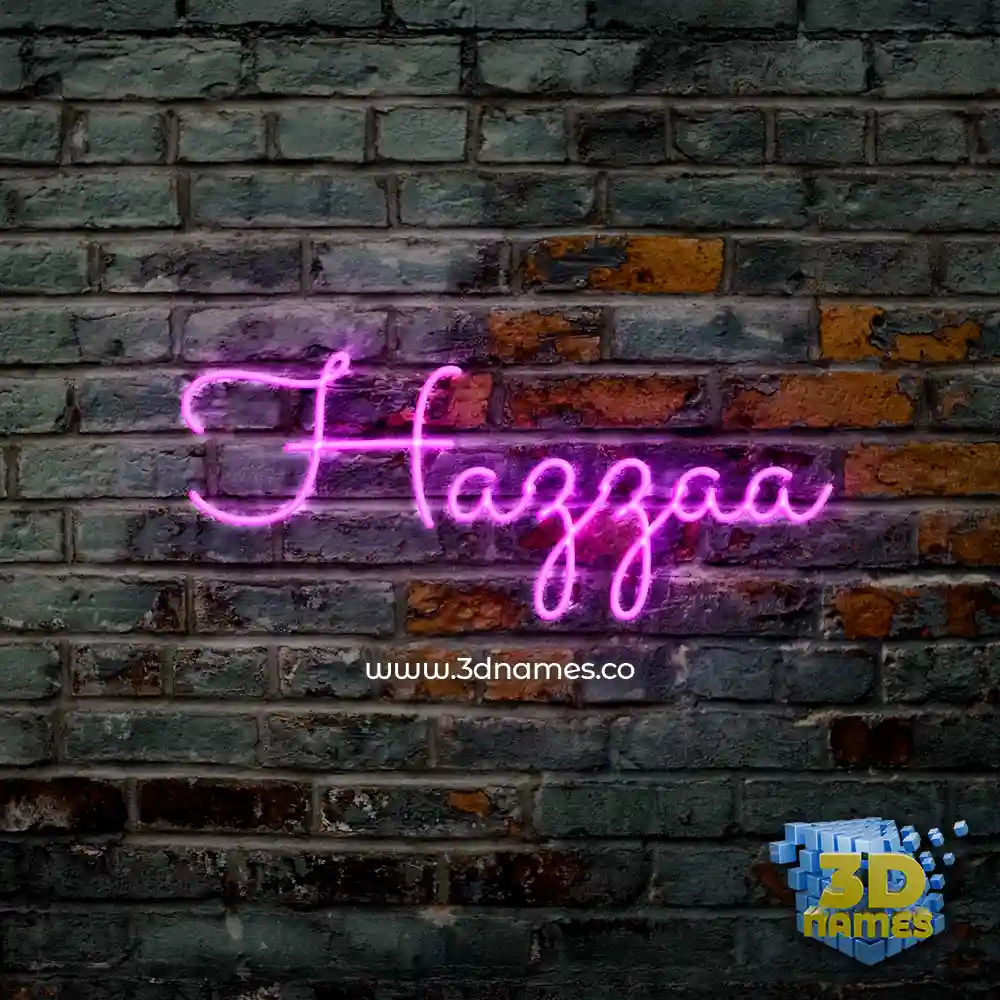 hazzaa in Pink Neon style - 3D name wallpaper