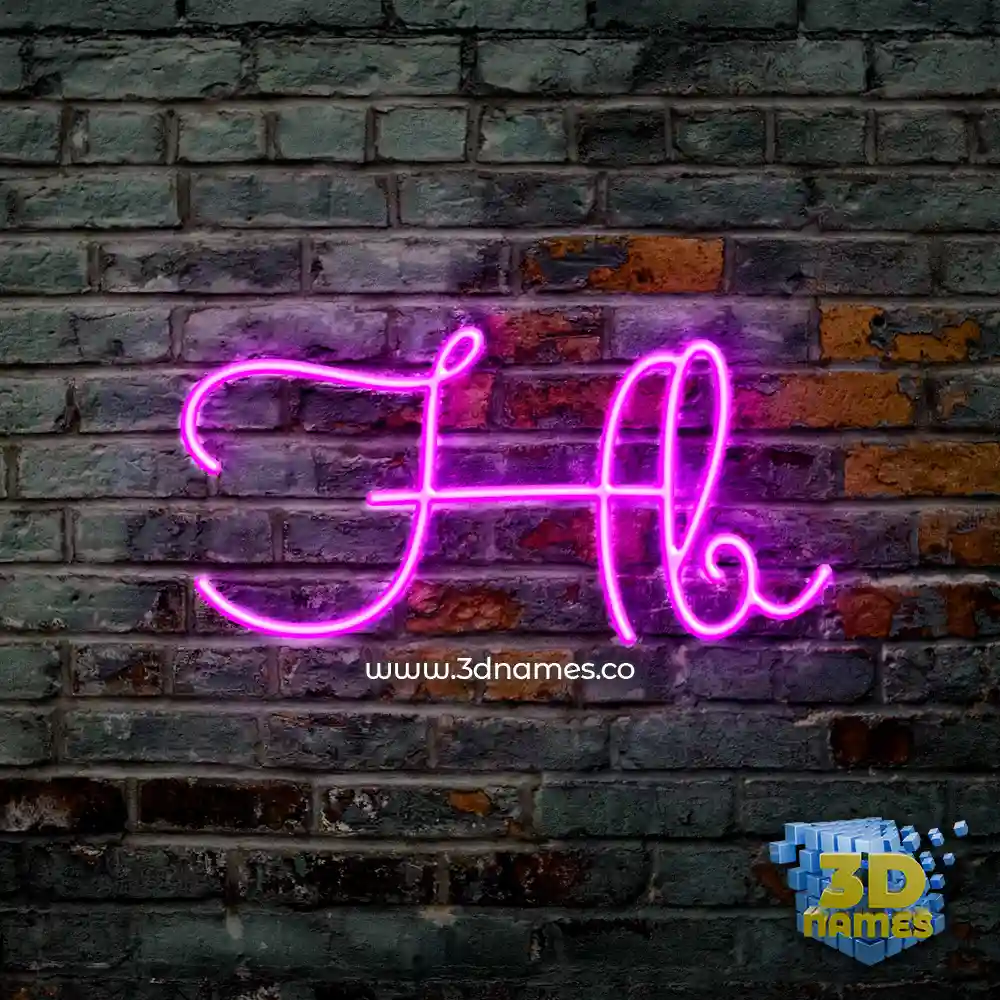 hb in Pink Neon style - 3D name wallpaper