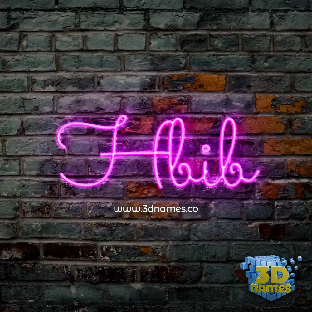 hbib in Pink Neon style - 3D name wallpaper
