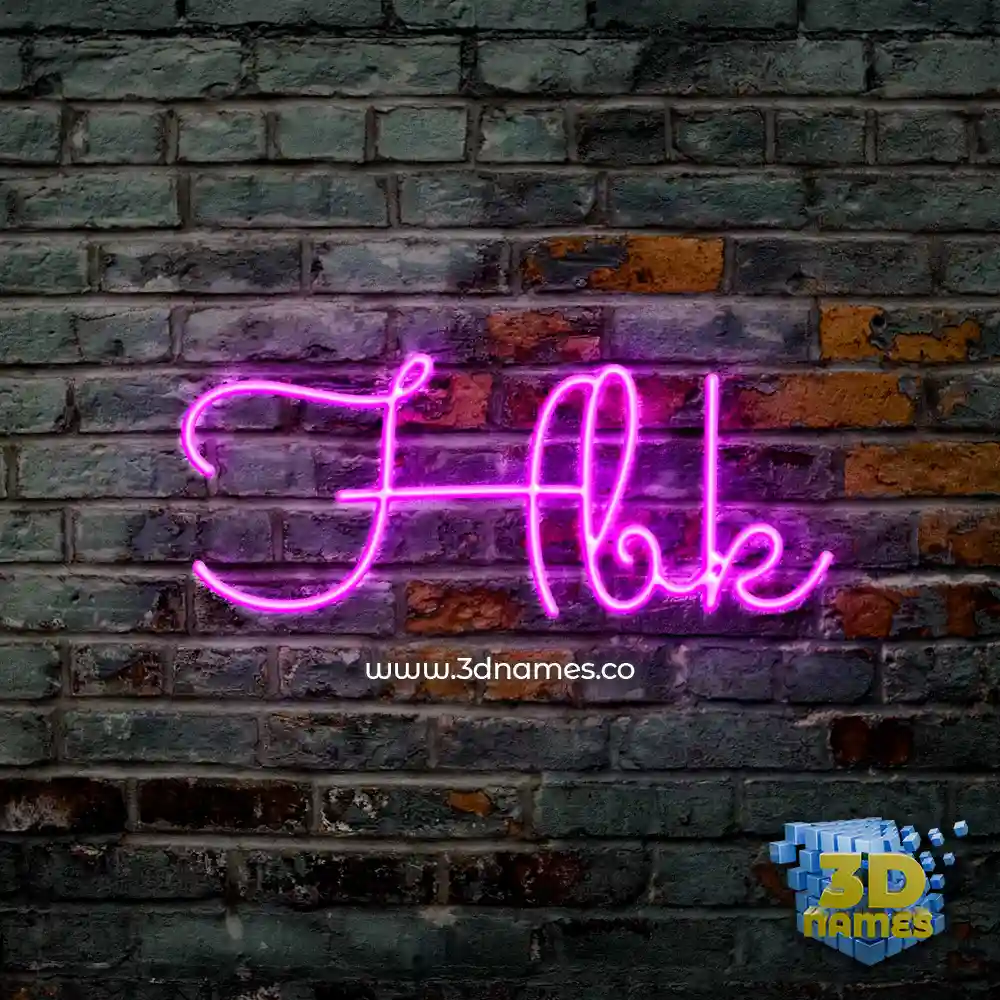 hbk in Pink Neon style - 3D name wallpaper