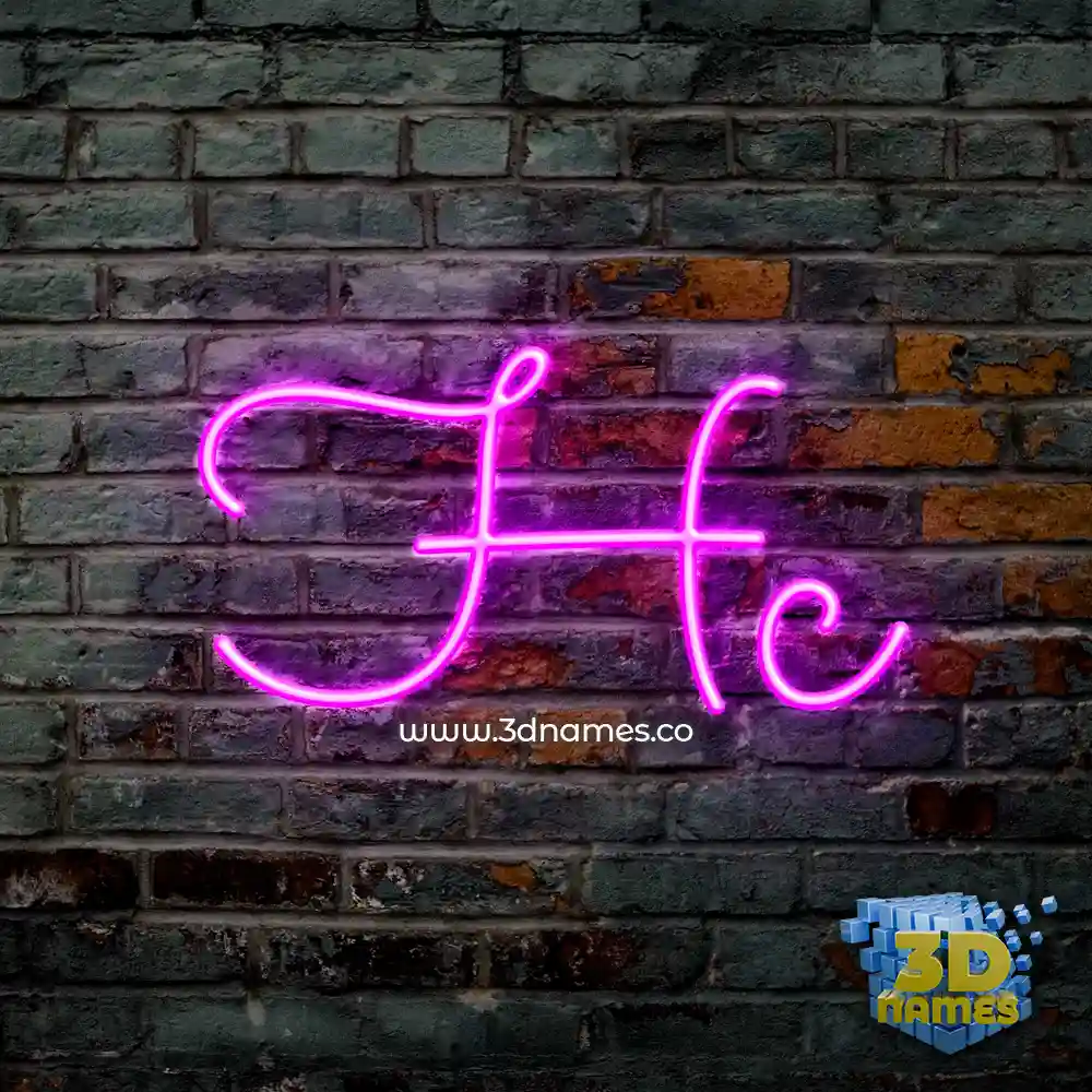 hc in Pink Neon style - 3D name wallpaper