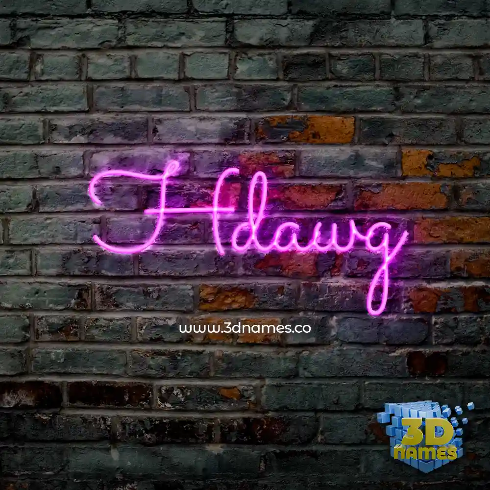hdawg in Pink Neon style - 3D name wallpaper