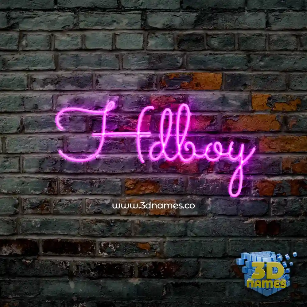 hdboy in Pink Neon style - 3D name wallpaper