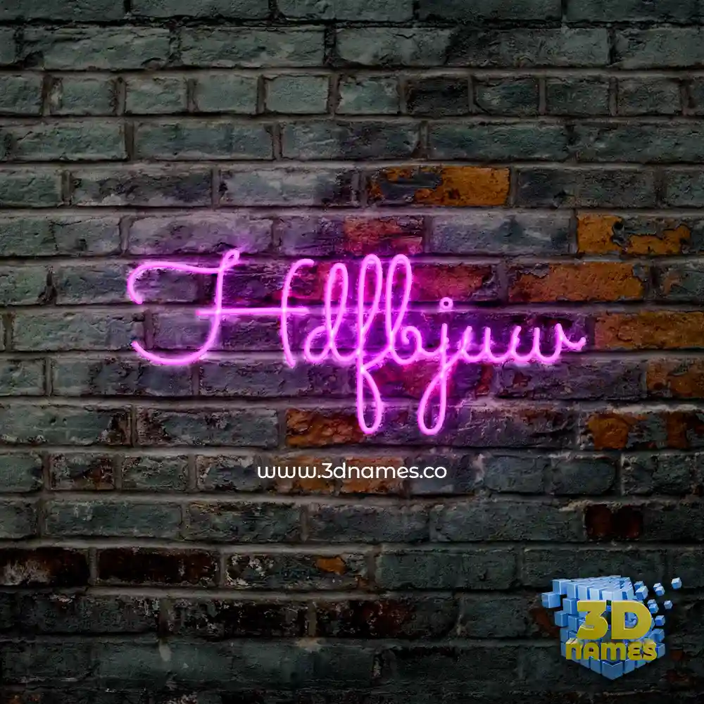 hdfbjuw in Pink Neon style - 3D name wallpaper