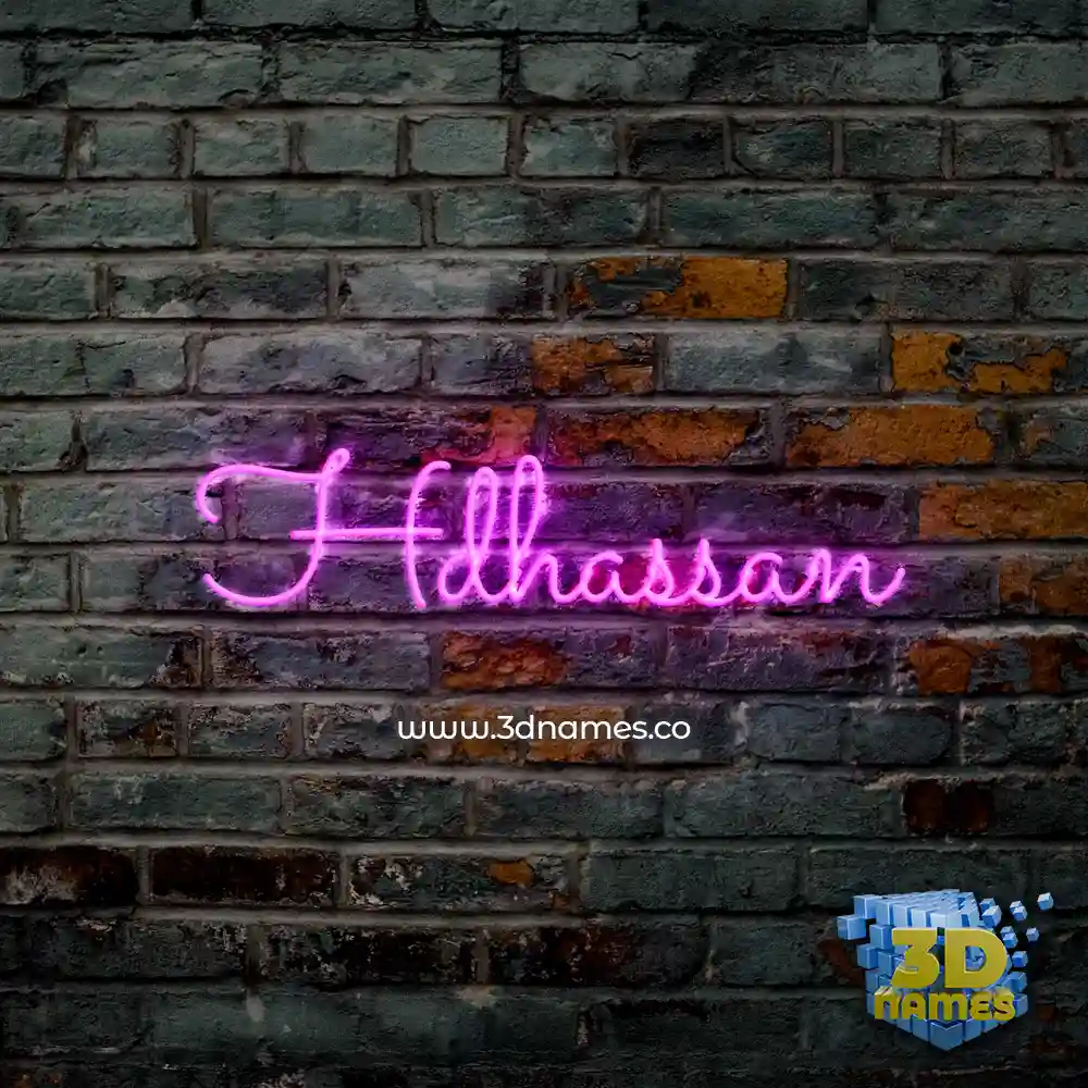 hdhassan in Pink Neon style - 3D name wallpaper