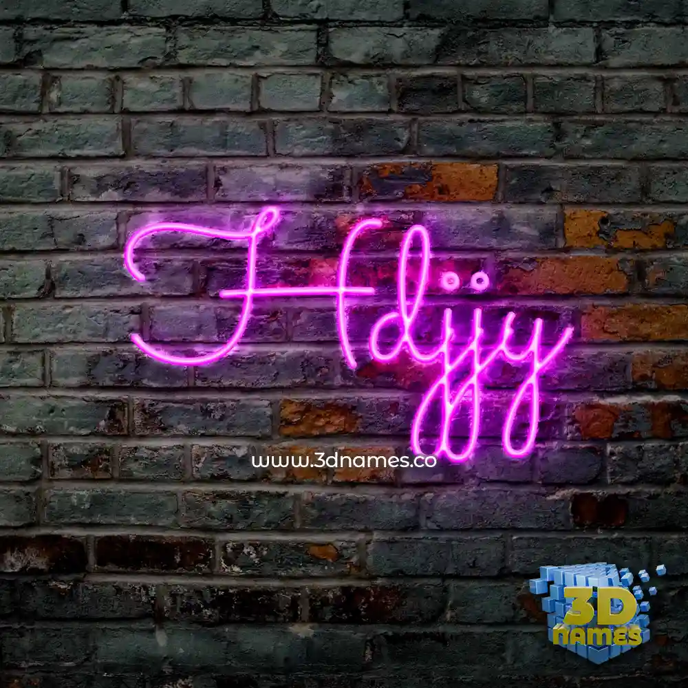 hdjjy in Pink Neon style - 3D name wallpaper