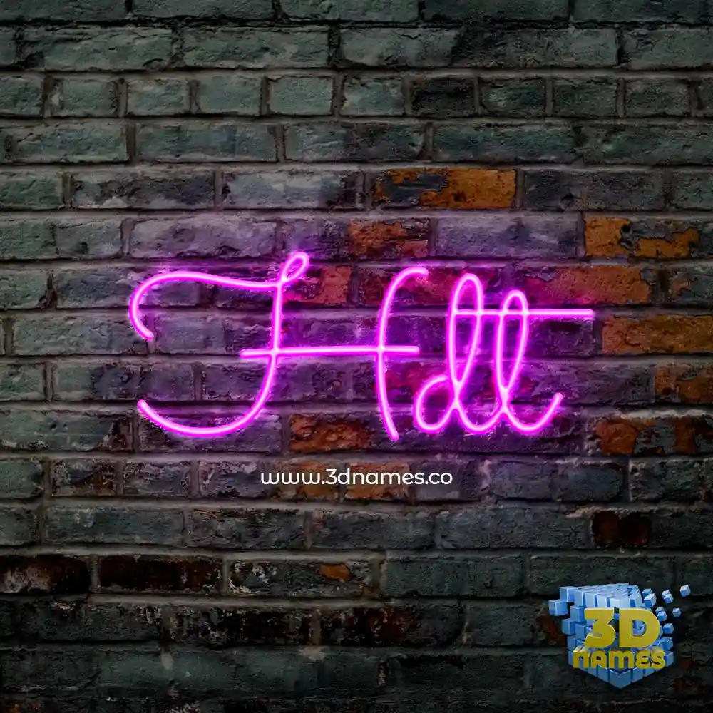 hdt in Pink Neon style - 3D name wallpaper