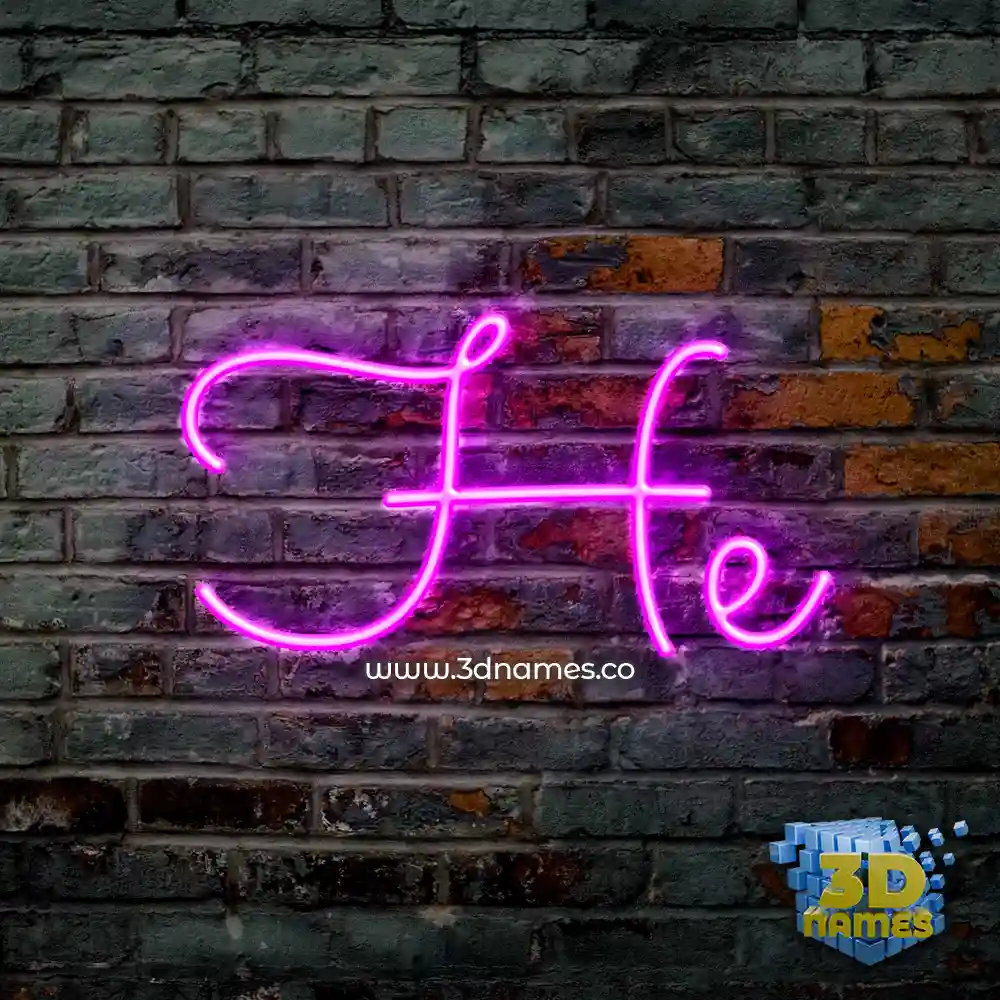 he in Pink Neon style - 3D name wallpaper