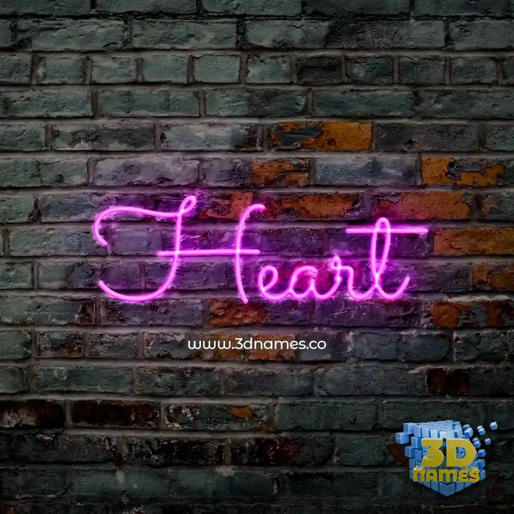 heart in Pink Neon style - 3D name wallpaper