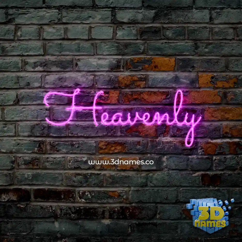 heavenly in Pink Neon style - 3D name wallpaper
