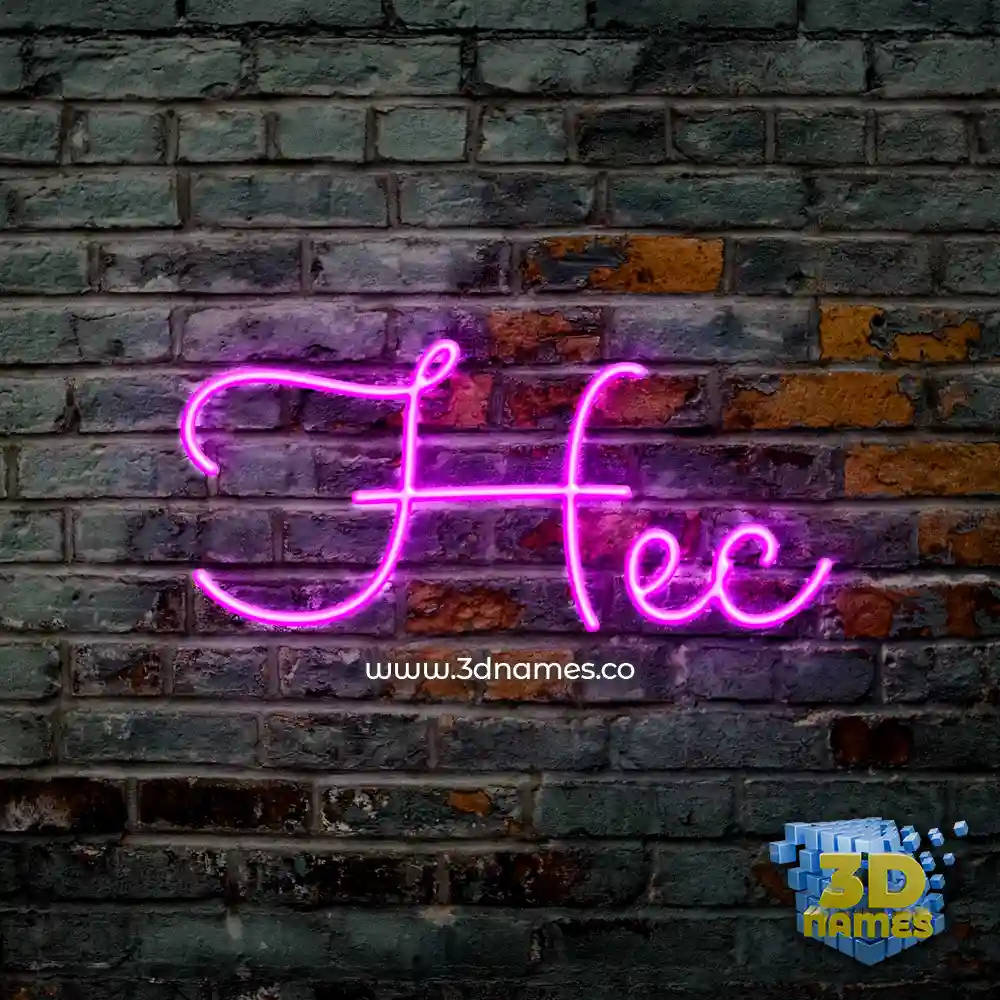 hec in Pink Neon style - 3D name wallpaper