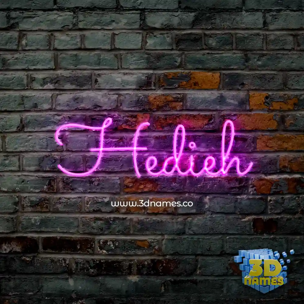 hedieh in Pink Neon style - 3D name wallpaper