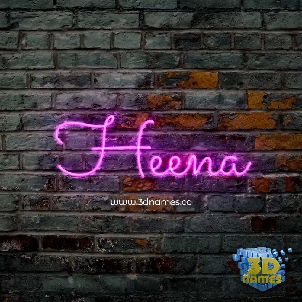 heena in Pink Neon style - 3D name wallpaper