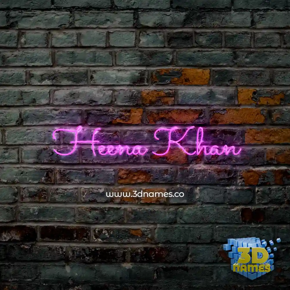 heena khan in Pink Neon style - 3D name wallpaper