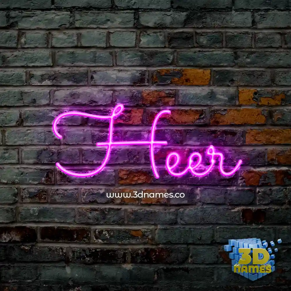 heer in Pink Neon style - 3D name wallpaper