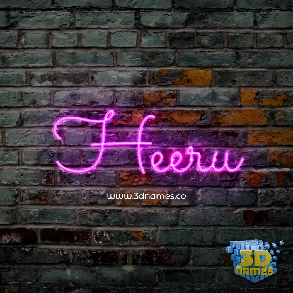 heeru in Pink Neon style - 3D name wallpaper