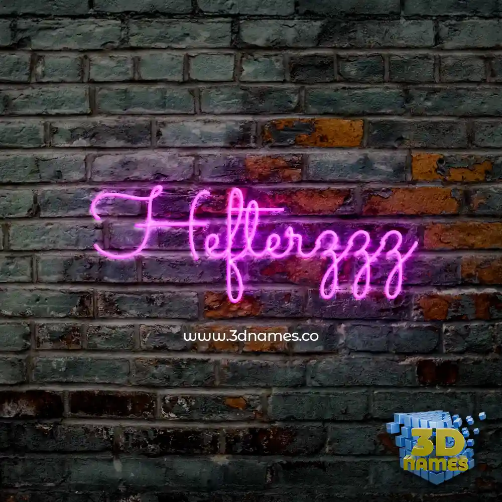 hefterzzz in Pink Neon style - 3D name wallpaper