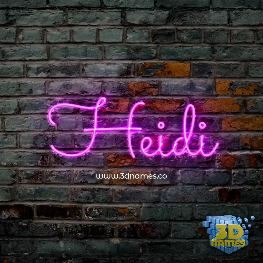 heidi in Pink Neon style - 3D name wallpaper