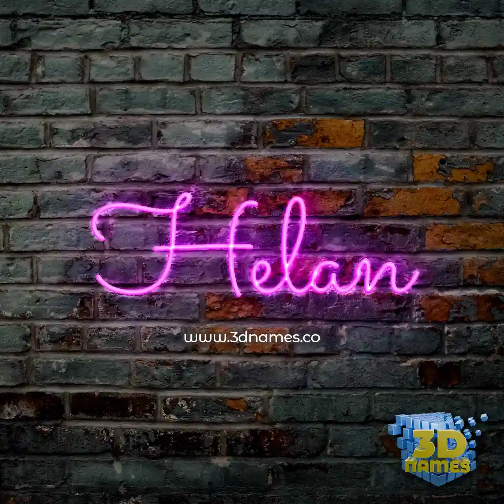 helan in Pink Neon style - 3D name wallpaper