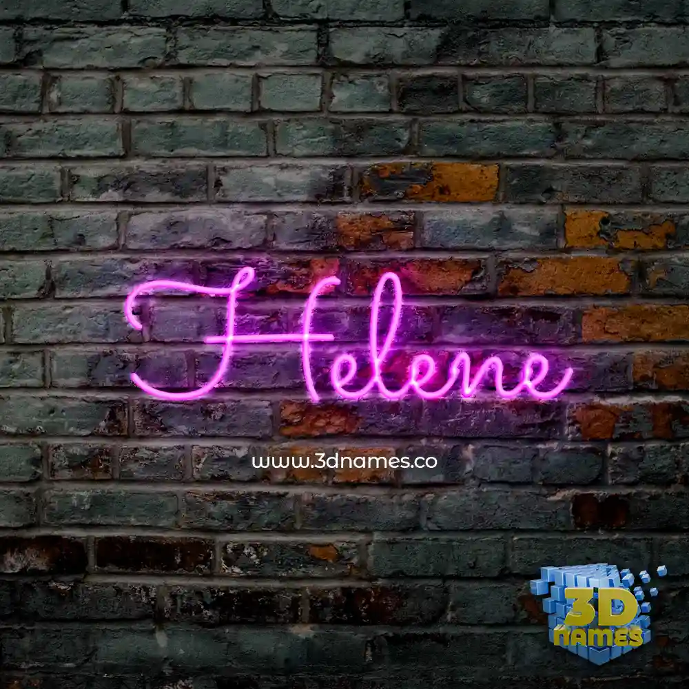 helene in Pink Neon style - 3D name wallpaper