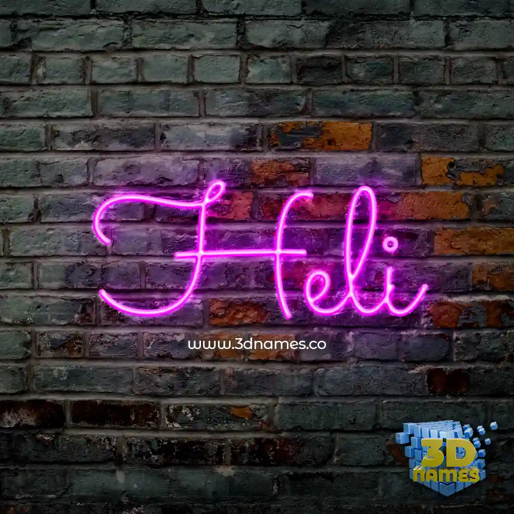 heli in Pink Neon style - 3D name wallpaper