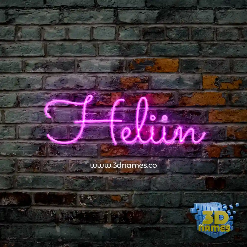 heliin in Pink Neon style - 3D name wallpaper