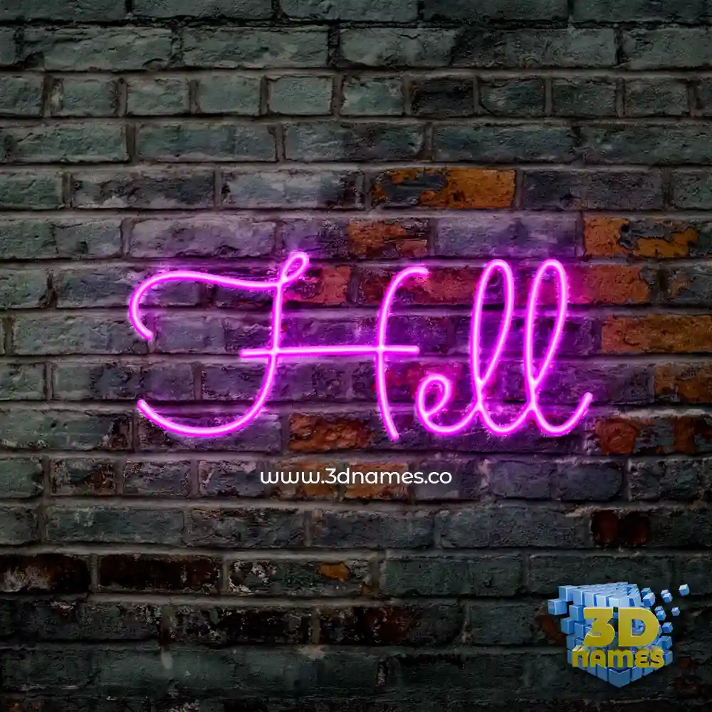 hell in Pink Neon style - 3D name wallpaper