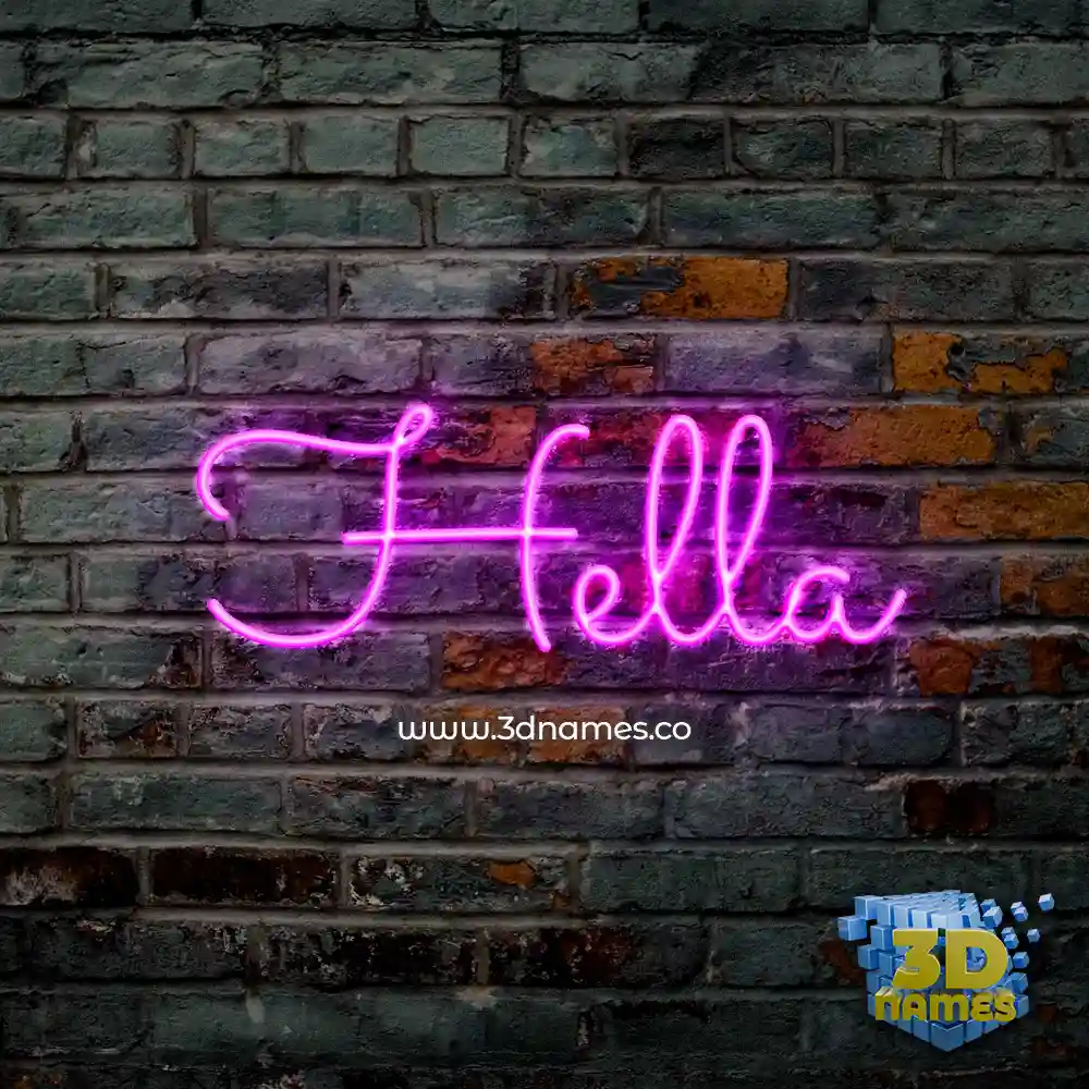 hella in Pink Neon style - 3D name wallpaper