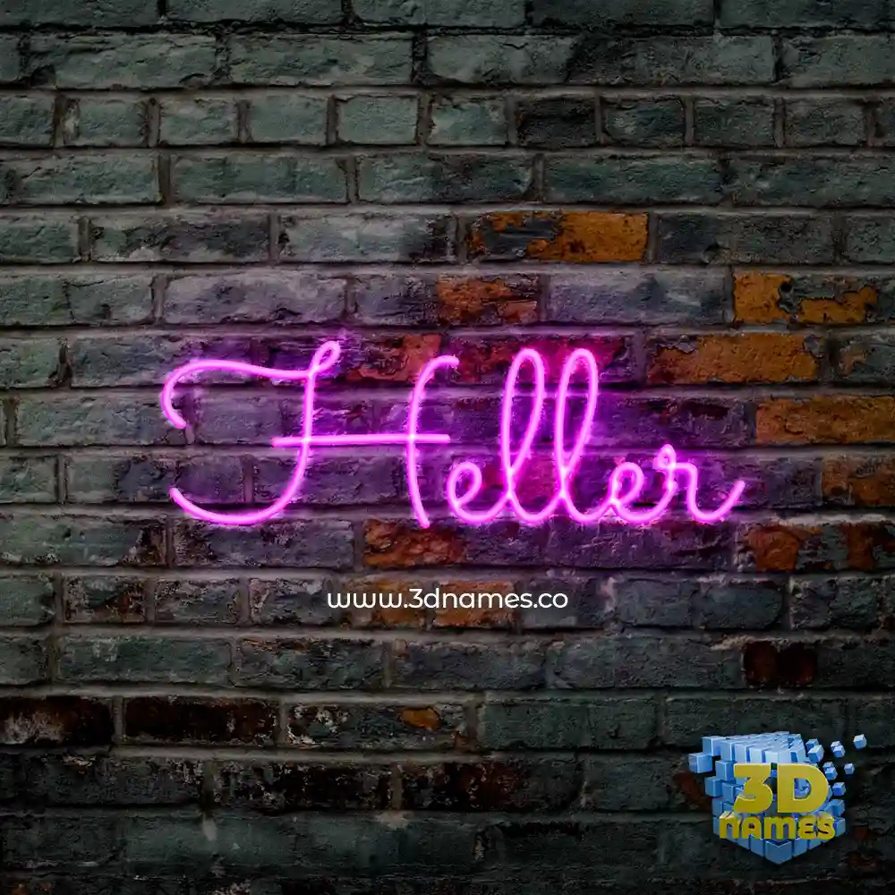 heller in Pink Neon style - 3D name wallpaper