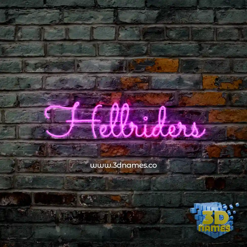 hellriders in Pink Neon style - 3D name wallpaper