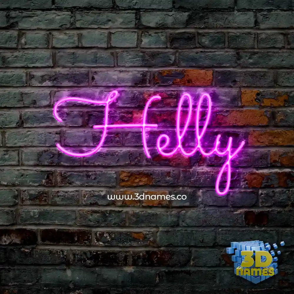 helly in Pink Neon style - 3D name wallpaper
