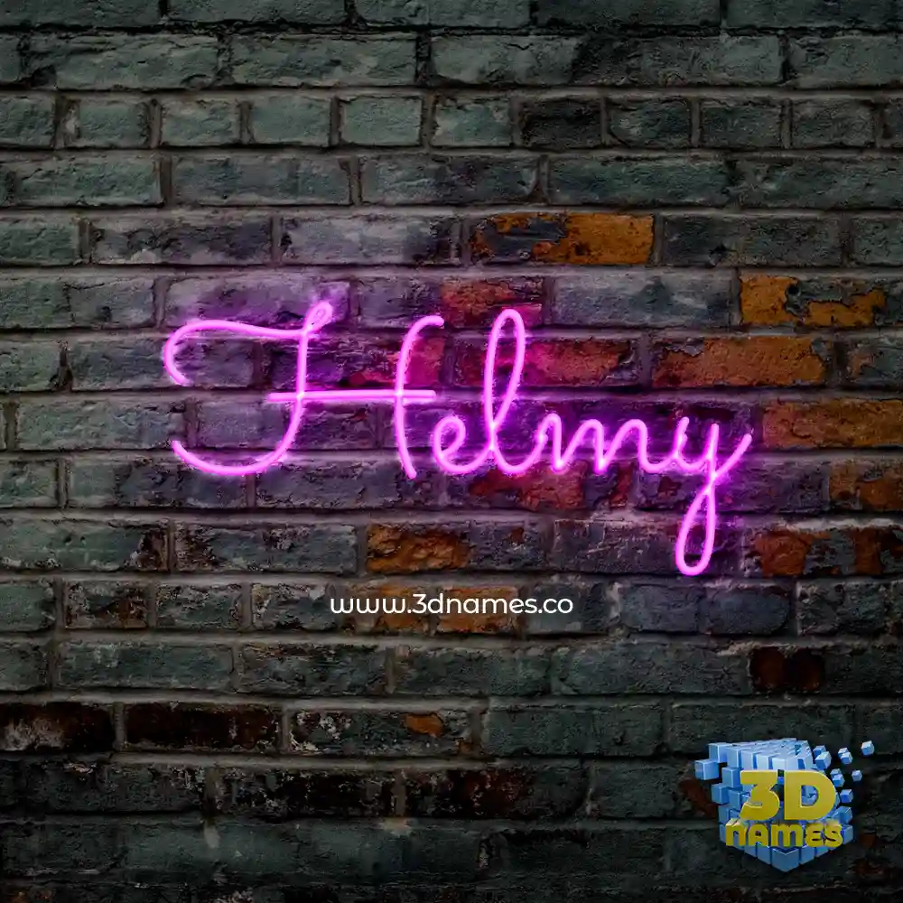 helmy in Pink Neon style - 3D name wallpaper