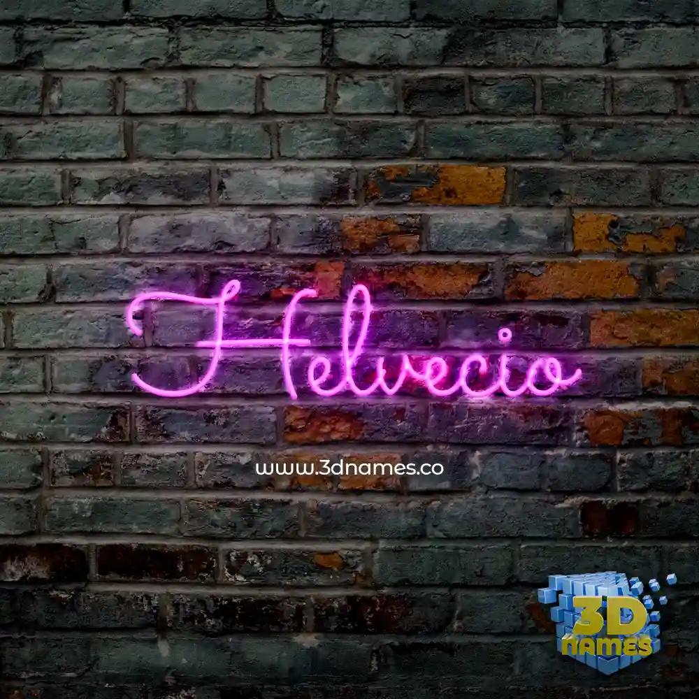 helvecio in Pink Neon style - 3D name wallpaper