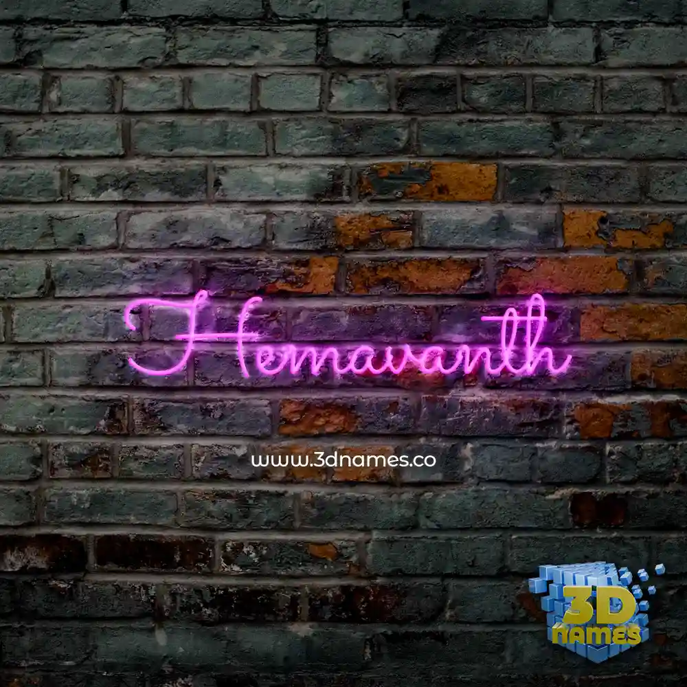 hemavanth in Pink Neon style - 3D name wallpaper