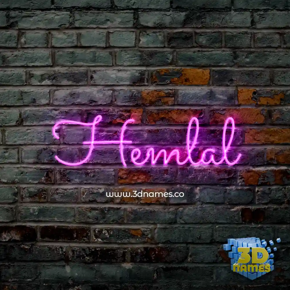 hemlal in Pink Neon style - 3D name wallpaper