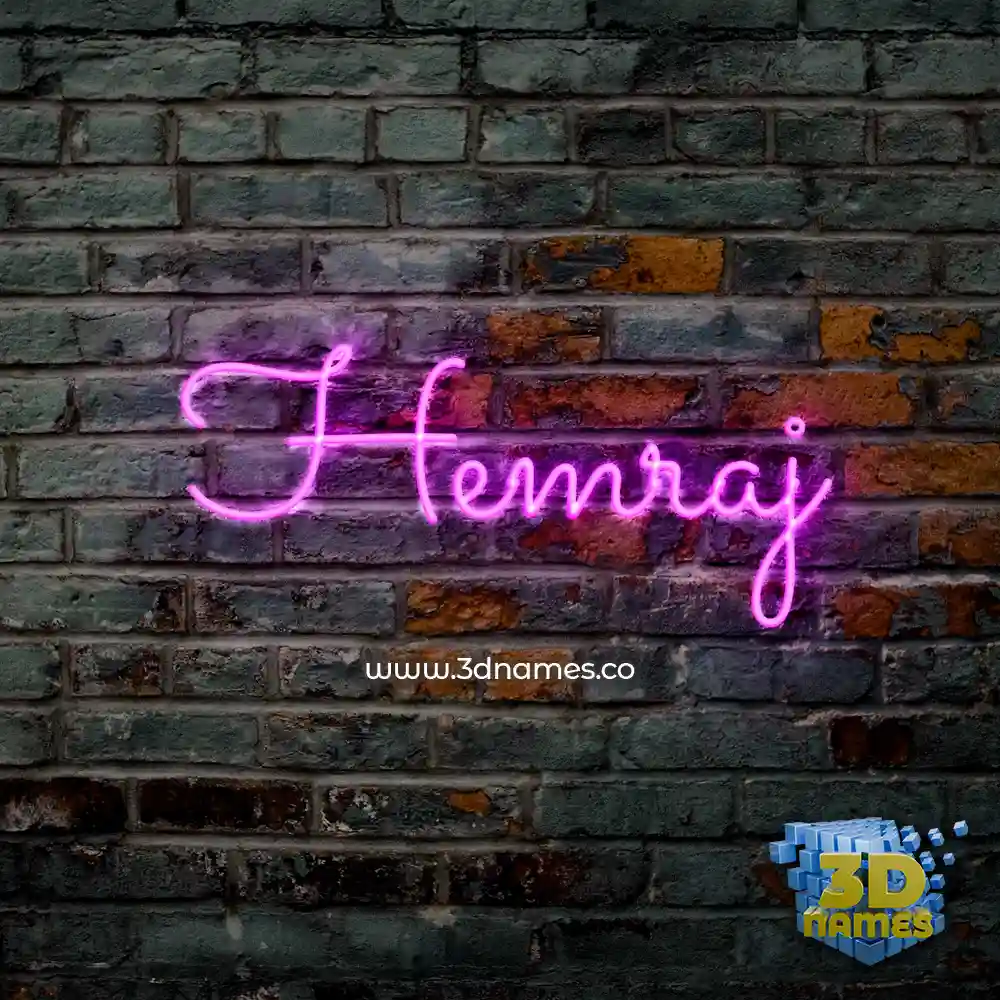 hemraj in Pink Neon style - 3D name wallpaper