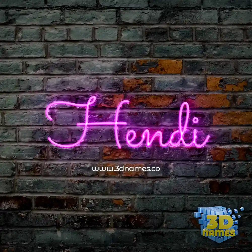 hendi in Pink Neon style - 3D name wallpaper