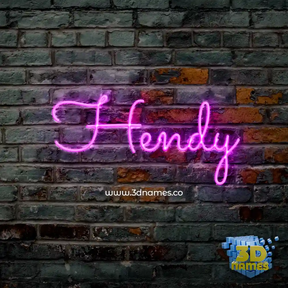 hendy in Pink Neon style - 3D name wallpaper