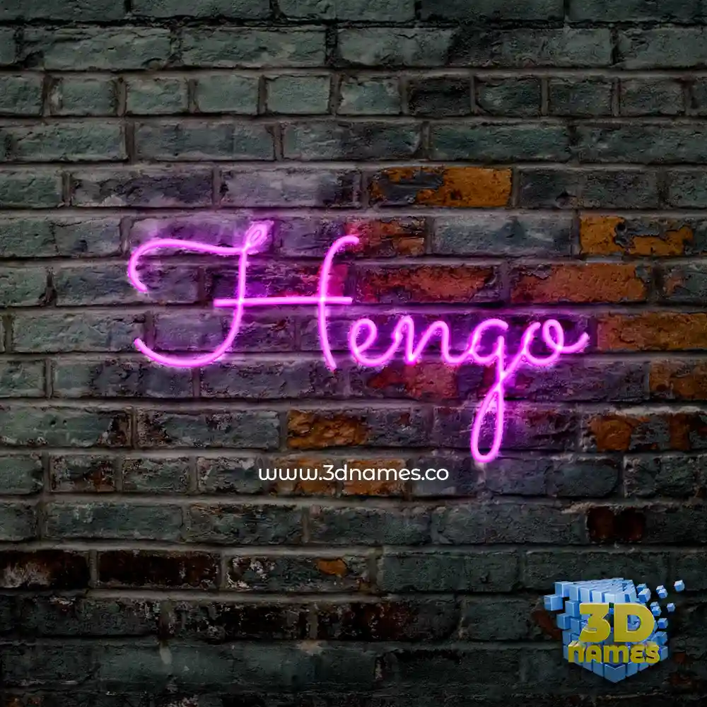 hengo in Pink Neon style - 3D name wallpaper