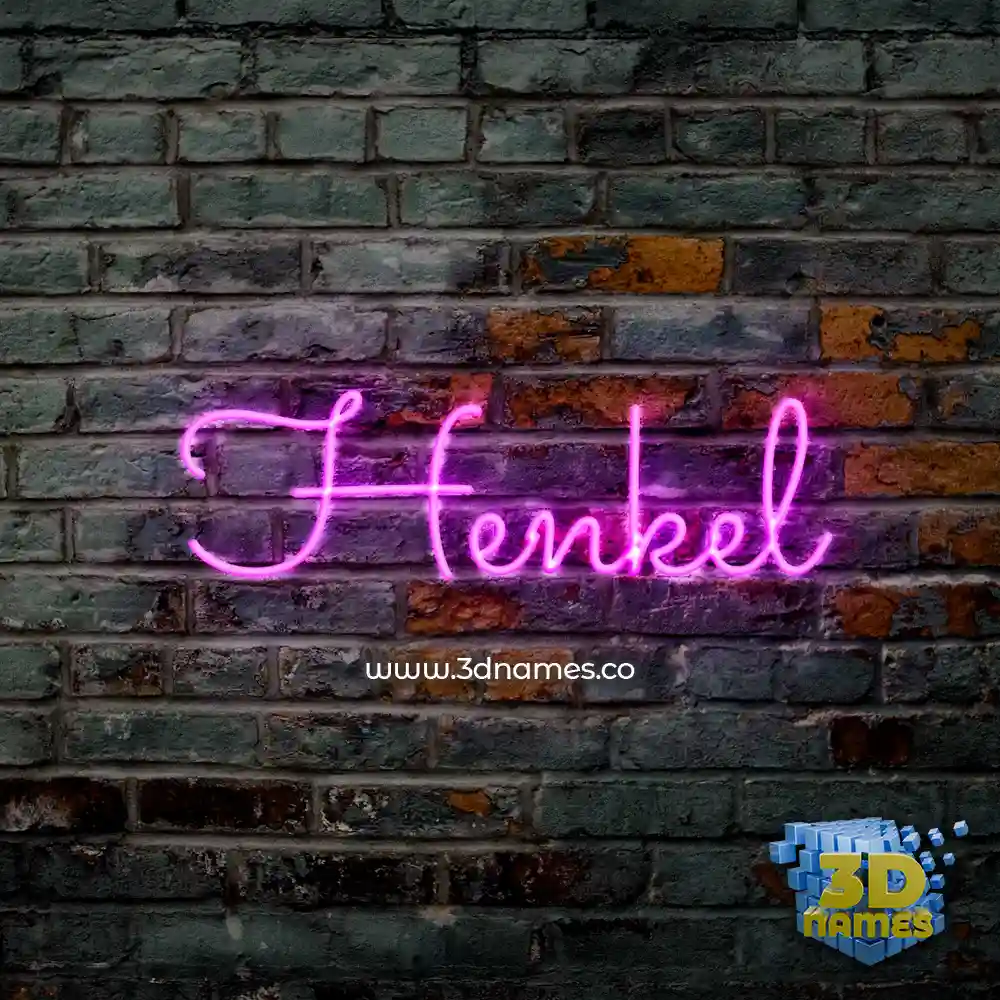 henkel in Pink Neon style - 3D name wallpaper