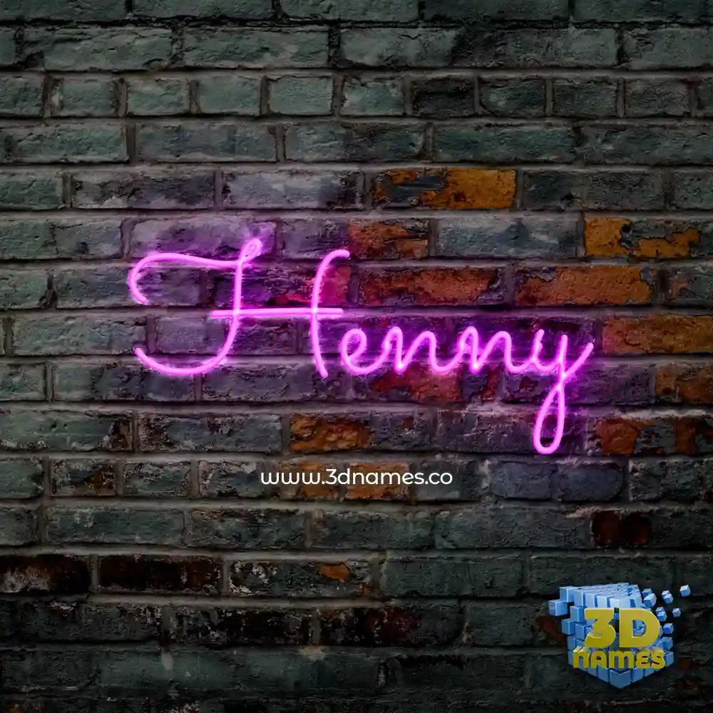 henny in Pink Neon style - 3D name wallpaper