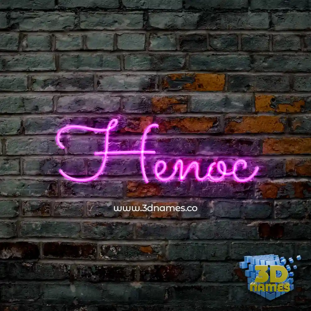 henoc in Pink Neon style - 3D name wallpaper