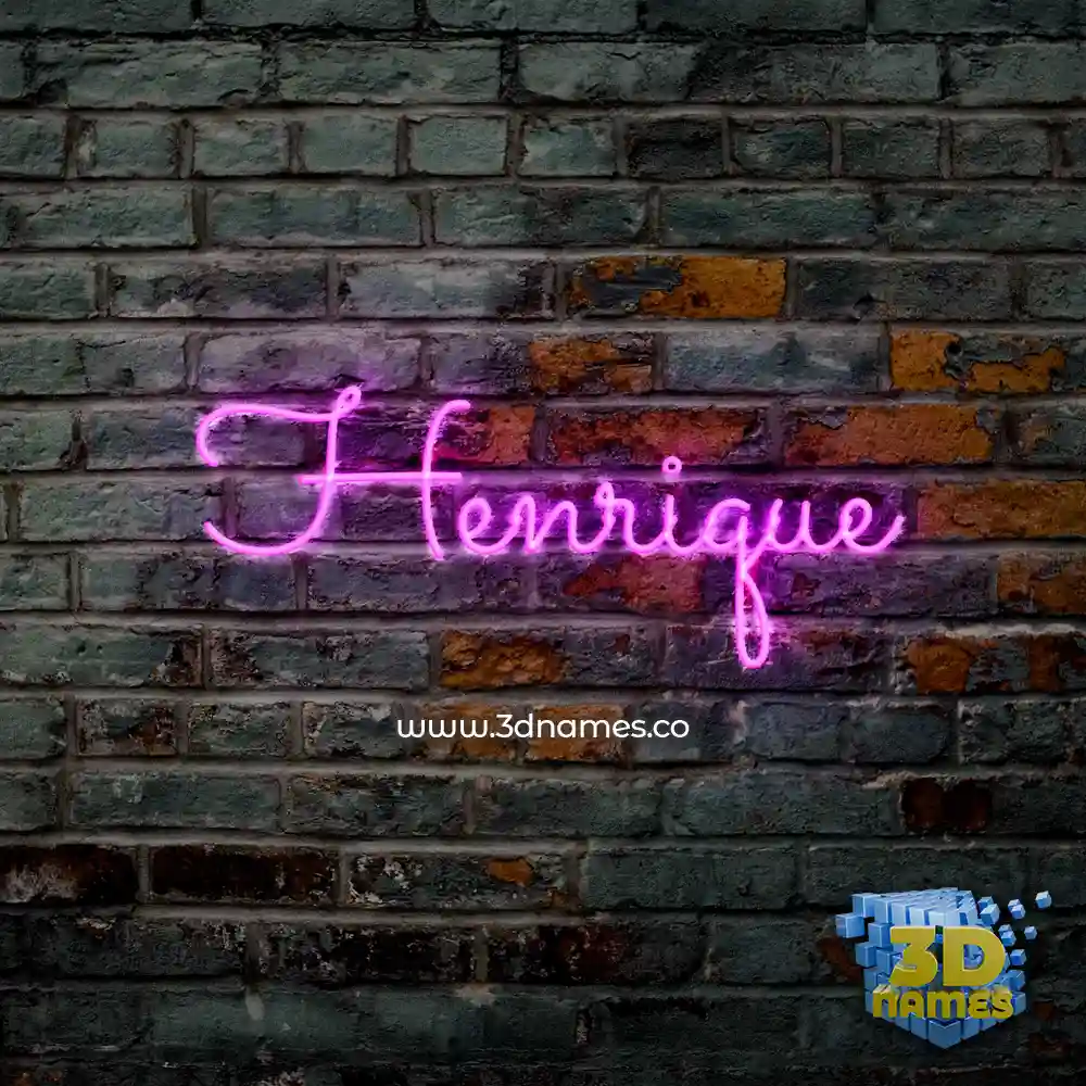 henrique in Pink Neon style - 3D name wallpaper