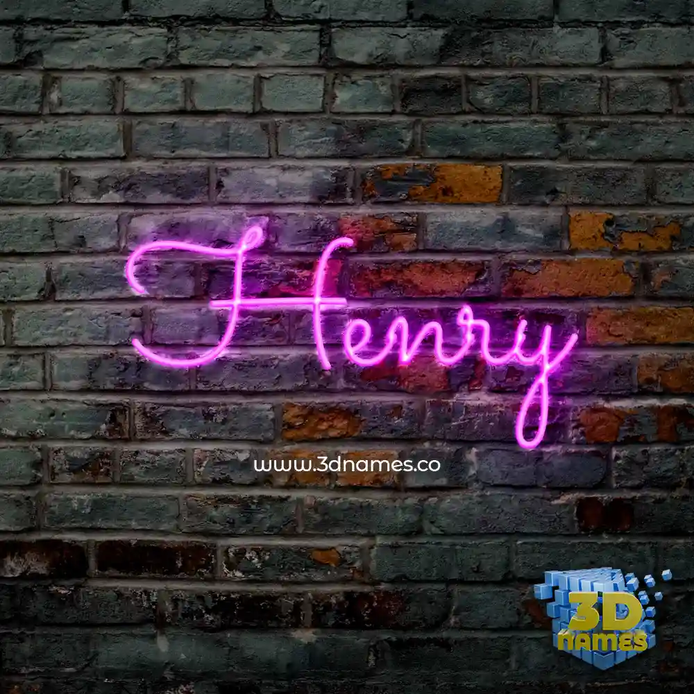 henry in Pink Neon style - 3D name wallpaper