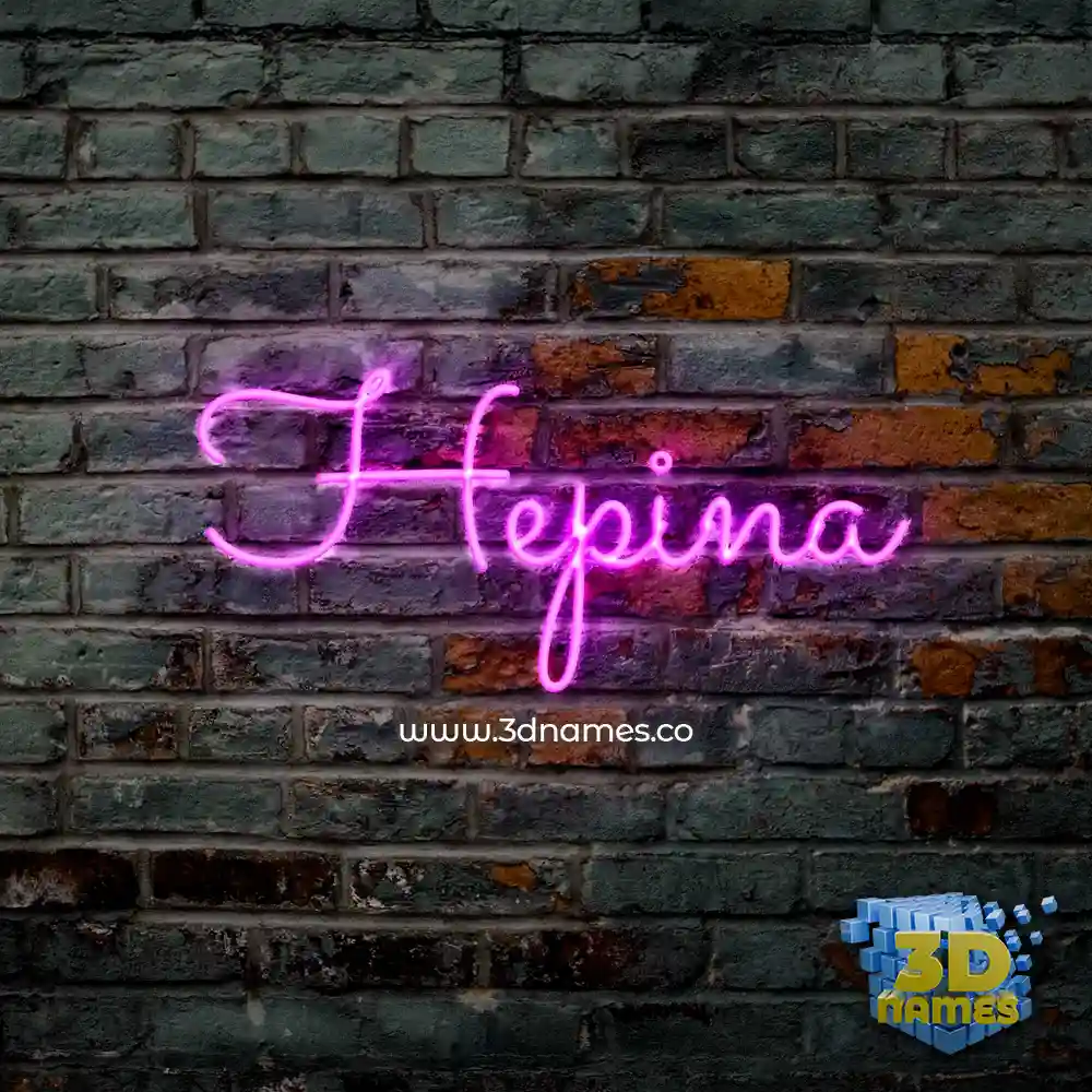 hepina in Pink Neon style - 3D name wallpaper