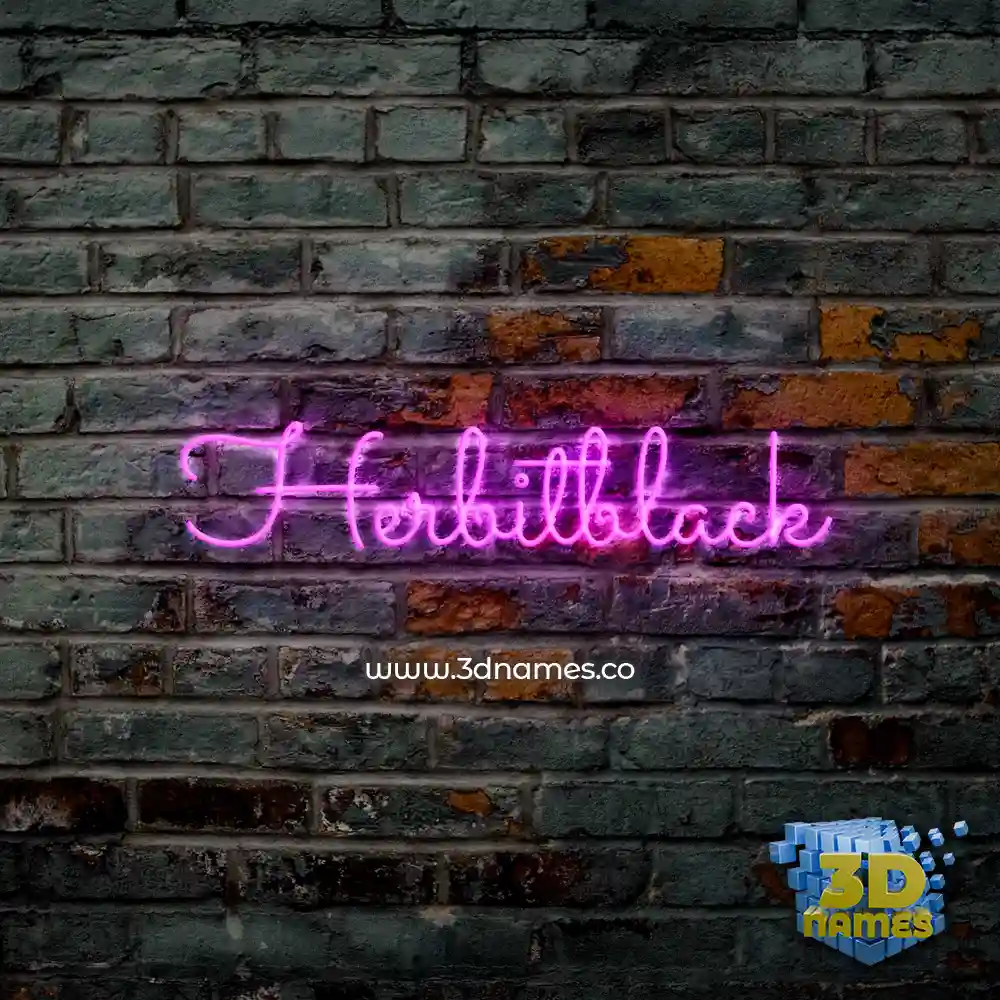 herbitblack in Pink Neon style - 3D name wallpaper