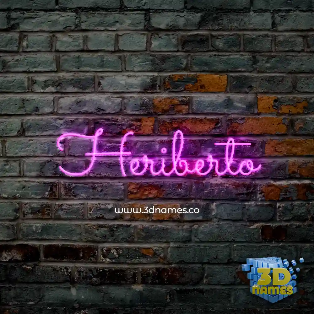 heriberto in Pink Neon style - 3D name wallpaper