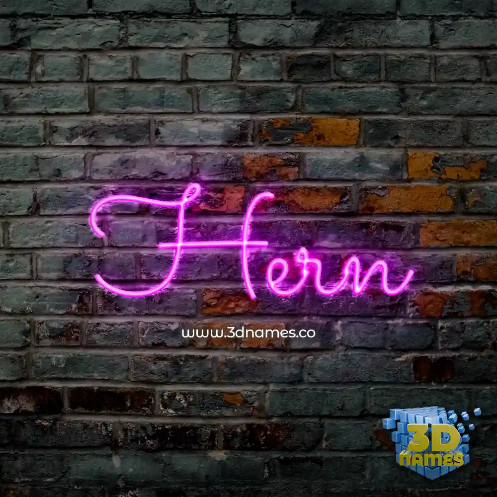 hern in Pink Neon style - 3D name wallpaper
