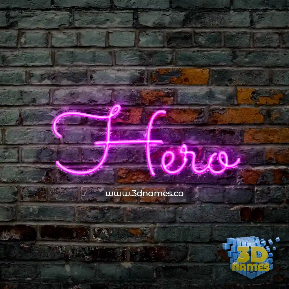 hero in Pink Neon style - 3D name wallpaper
