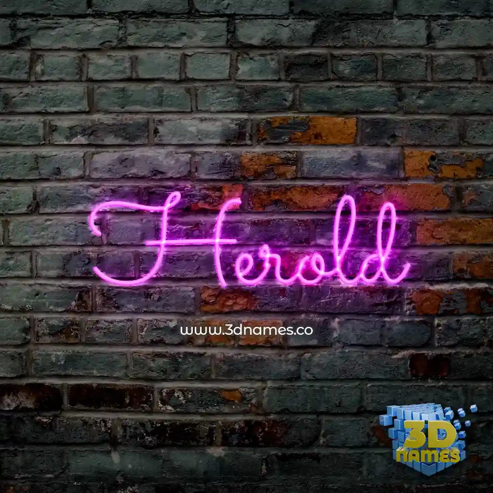 herold in Pink Neon style - 3D name wallpaper